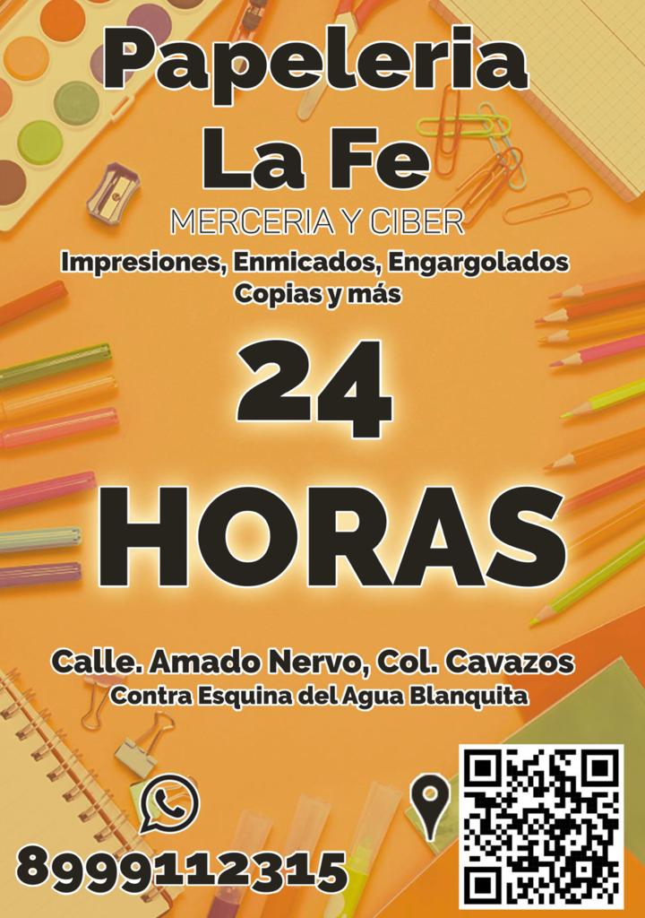 20452 papeleria la fe 24 horas